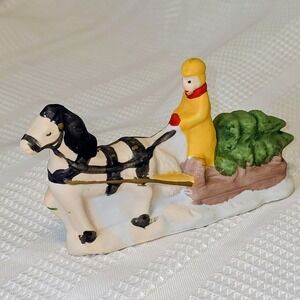 DICKENSVILLE COLLECTABLES‎ 1990 Horse & Sleigh Porcelain Figurine NOMA 6118 Tree
